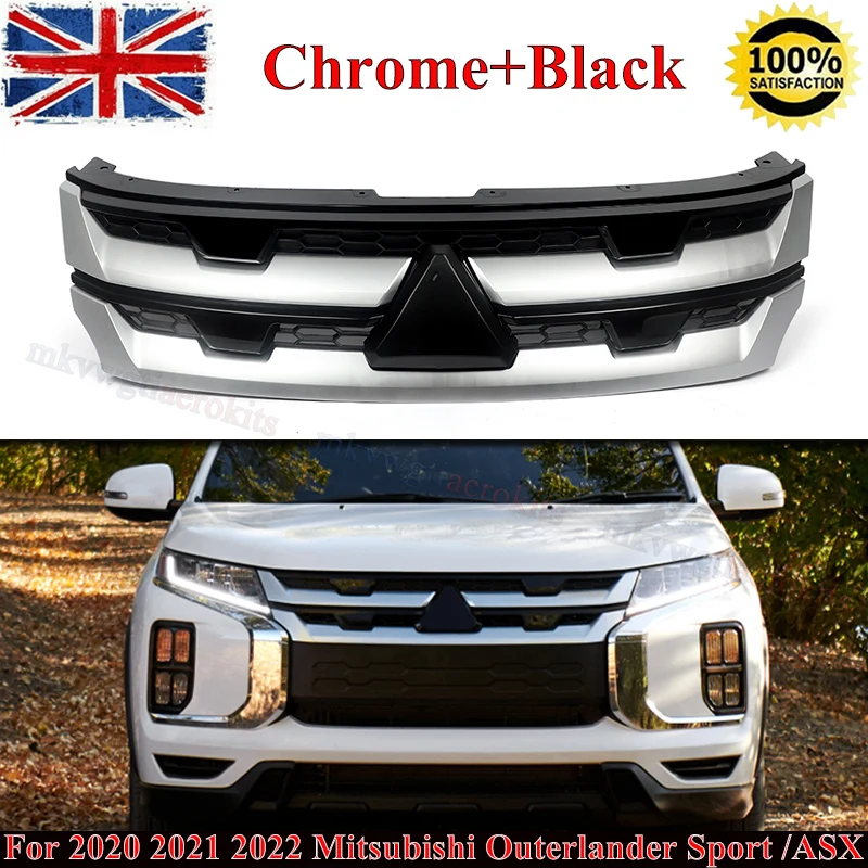 

Front Bumper Upper Grille Grill For Mitsubishi Outlander Sport ASX RVR 2020-2024