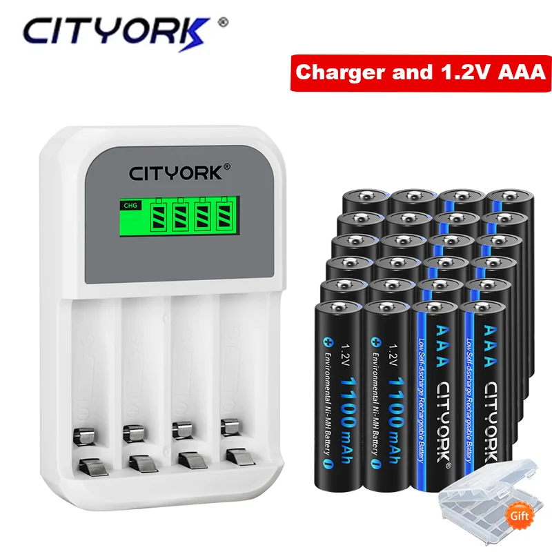 2-24PCS 1.2V AAA Ni-MH 1100mAh Rechargeable Batteries 3a battery with 4 Solt LCD display 1.2V AA AAA 2a 3a fast charging charger