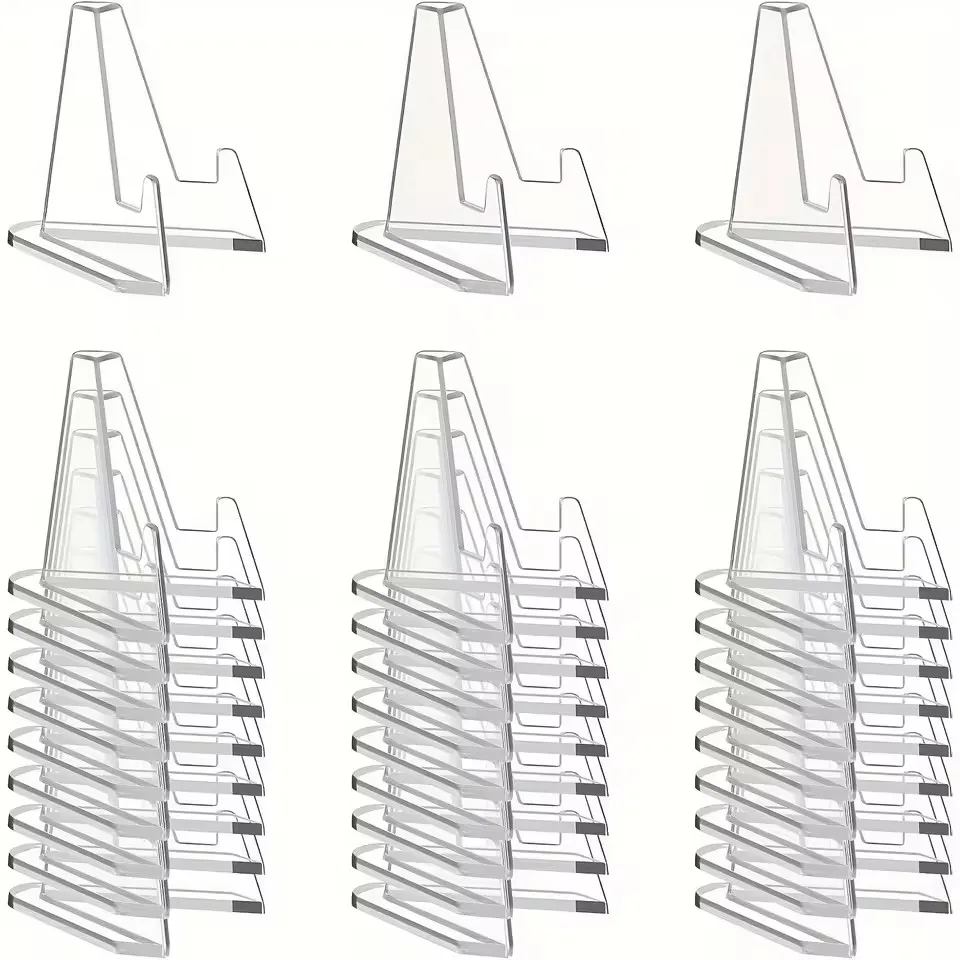 1-30PCS Clear Acrylic Coin Display Stand Holders Small Easel Rack Trading Card Holder Support for Kpop Idol Card Organizer