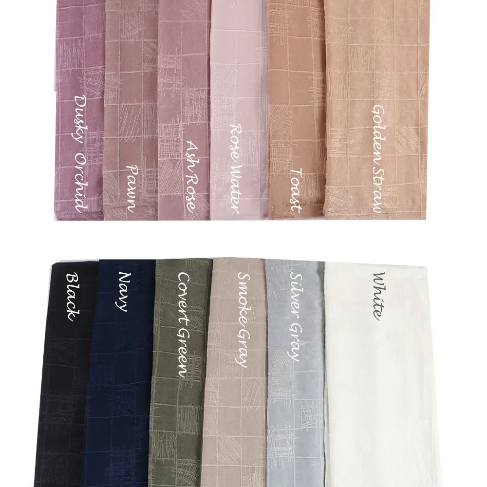 Bufandas elásticas de seda de Dubái para mujer musulmana, de Color sólido Hijabs, bufanda de Jersey personalizada, Países Bajos