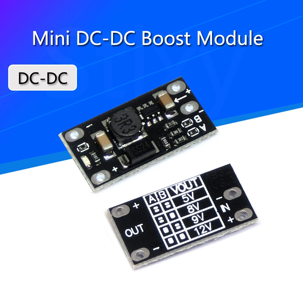 Mini DC-DC Boost Step Up Converter 3V 3,2V 3,3V 3,7V 5V 9V zu 12V Spannungsregler PCB Board Modul kann 5V/8V/9V eingestellt werden