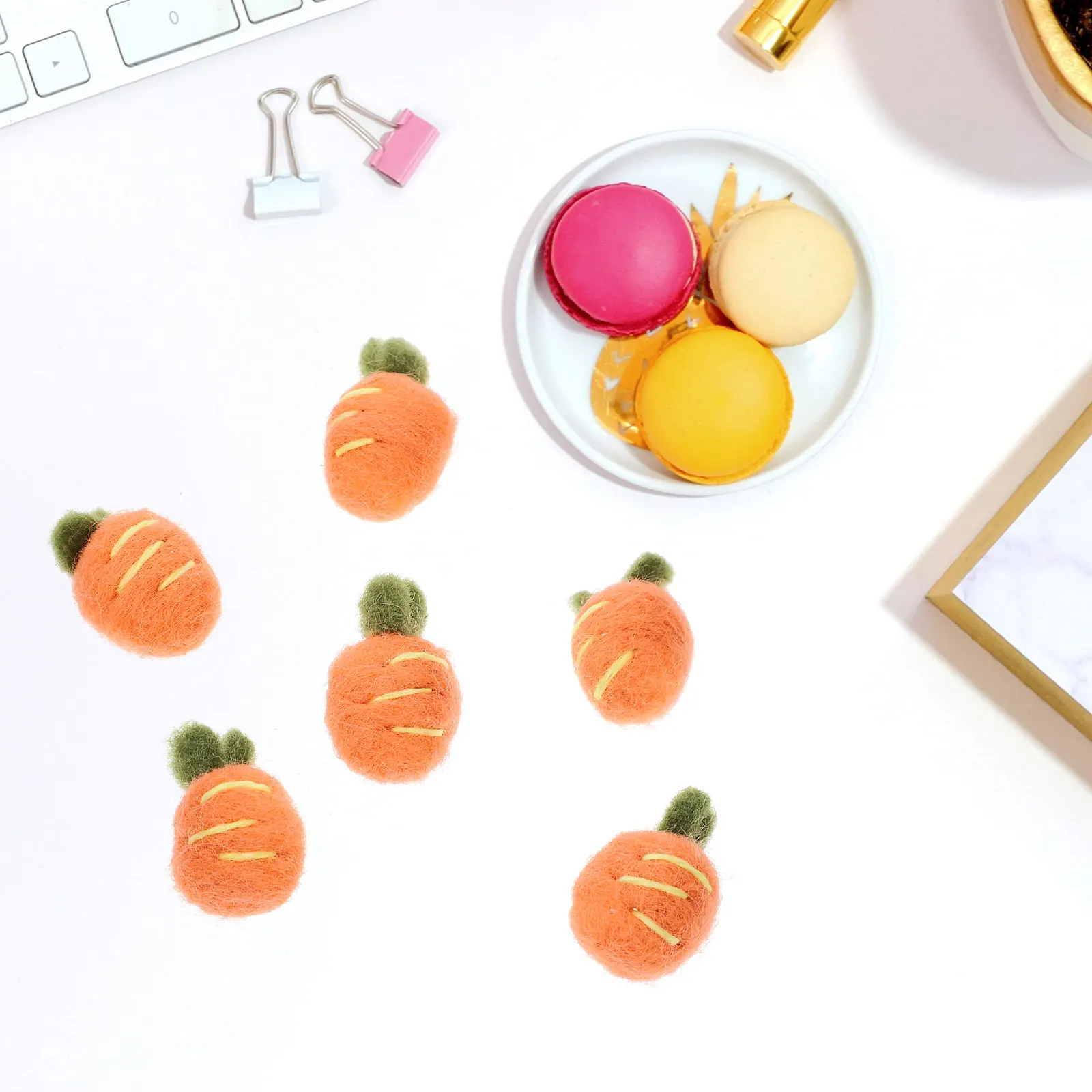 

10pcs Felt Accessories for Crafts Mini Hairpin DIY Cartoon Kids Claw Clips Balls Adorable H made Kit