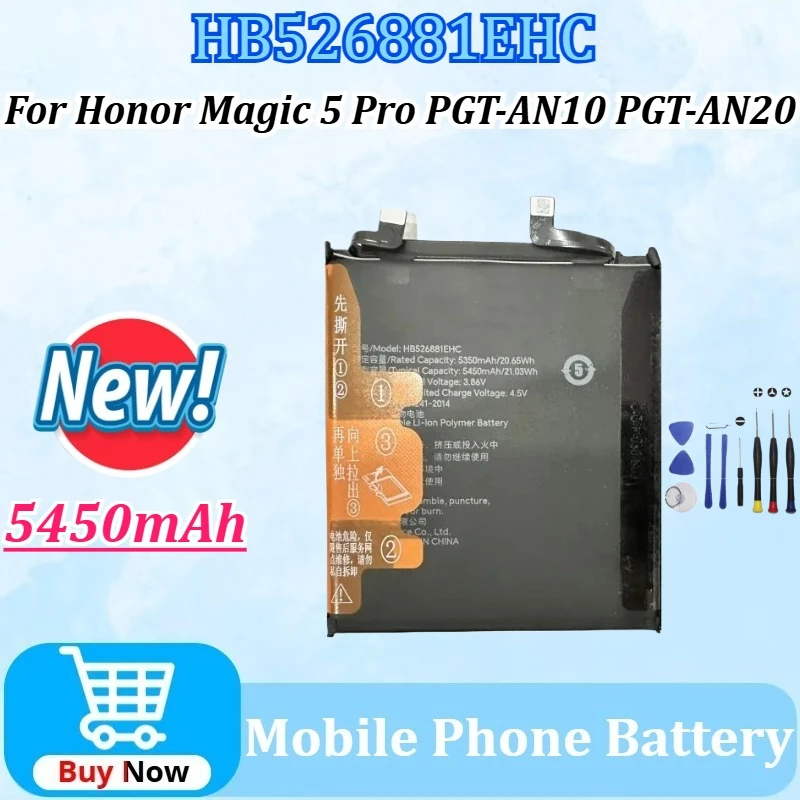 

New High Quality Replaceable Battery HB526881EHC 5450mAh Battery for Honor Magic 5 Pro PGT-AN10 PGT-AN20 Mobile Phone Batteries