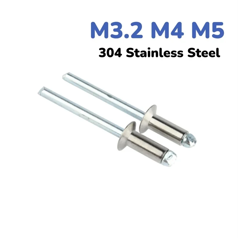 

M3.2 M4 M5 Stainless Steel Round Pop Rivets Rust Proof Decorative Solid Exhaust Rivets
