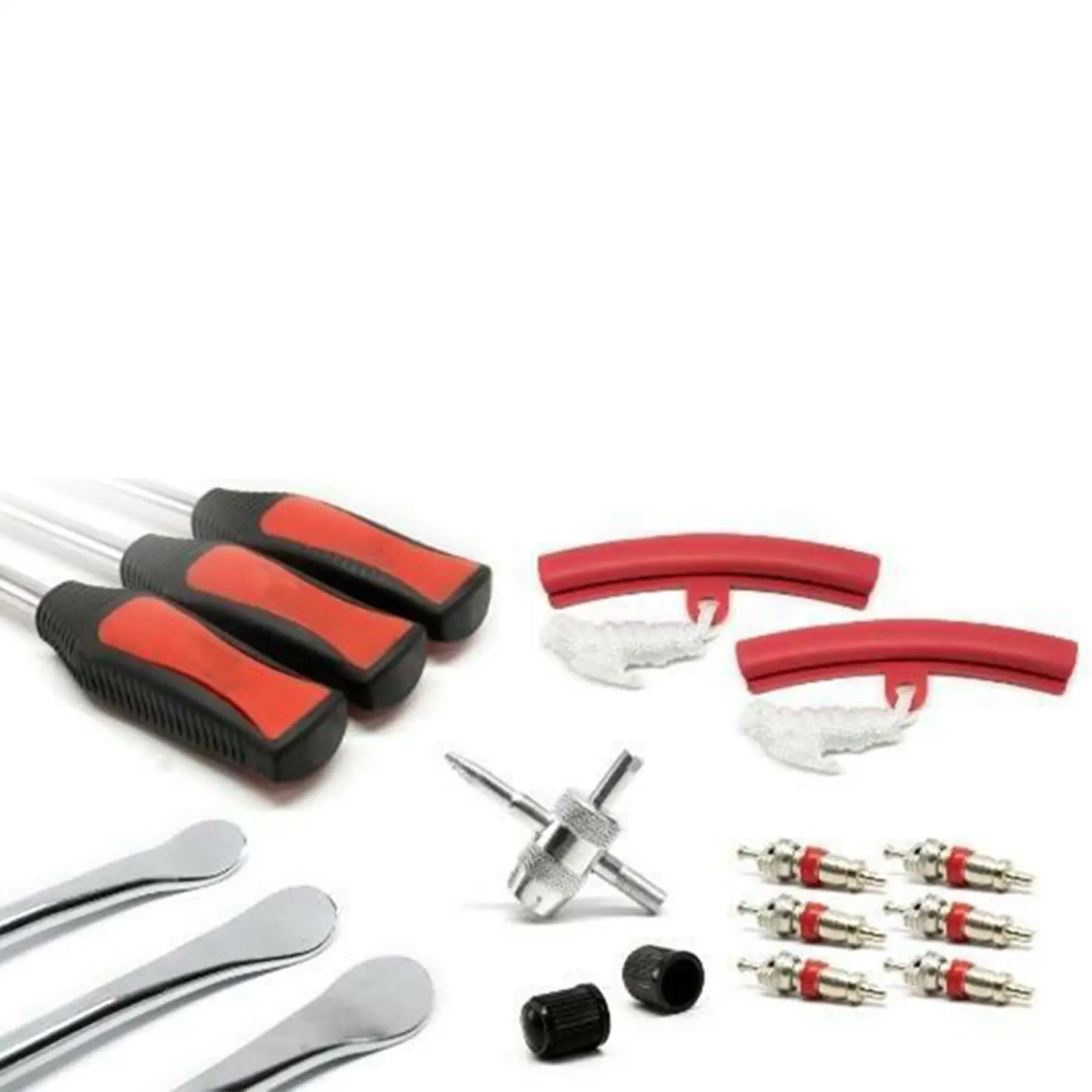 Tire Spoon Levers 14.5 inch Spare Parts Tire Removal Tools with Valve Tool 6 Valve Cores for Bikes Trucks Suvs Motorbikes Atvs view 4