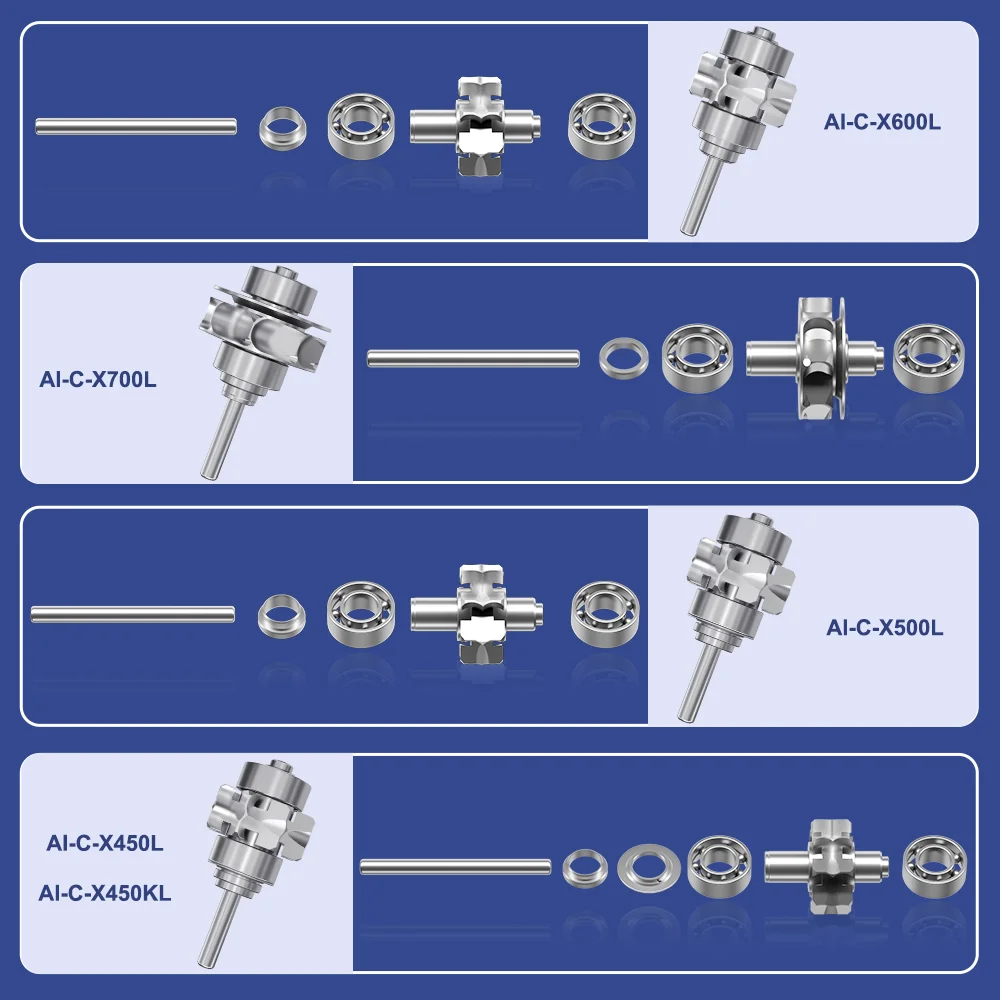 Dental Clinic Spare Parts Air Turbine Handpiece Replacement Rotor Ceramic Bearings Cartridge for High Speed Hand Piece