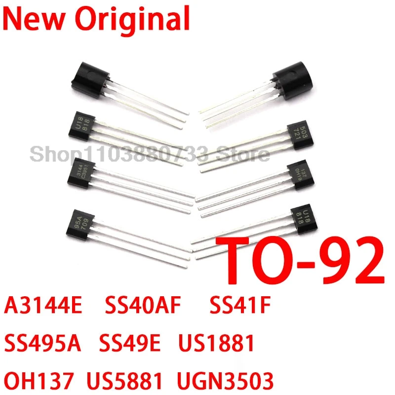 50PCS 100% New chip SS495A OH137 A3144E TO-92 SS40AF SS41F OH49E SS49E 95A 40AF 41F 495A 49E US1881 US5881 UGN3503 Sensor