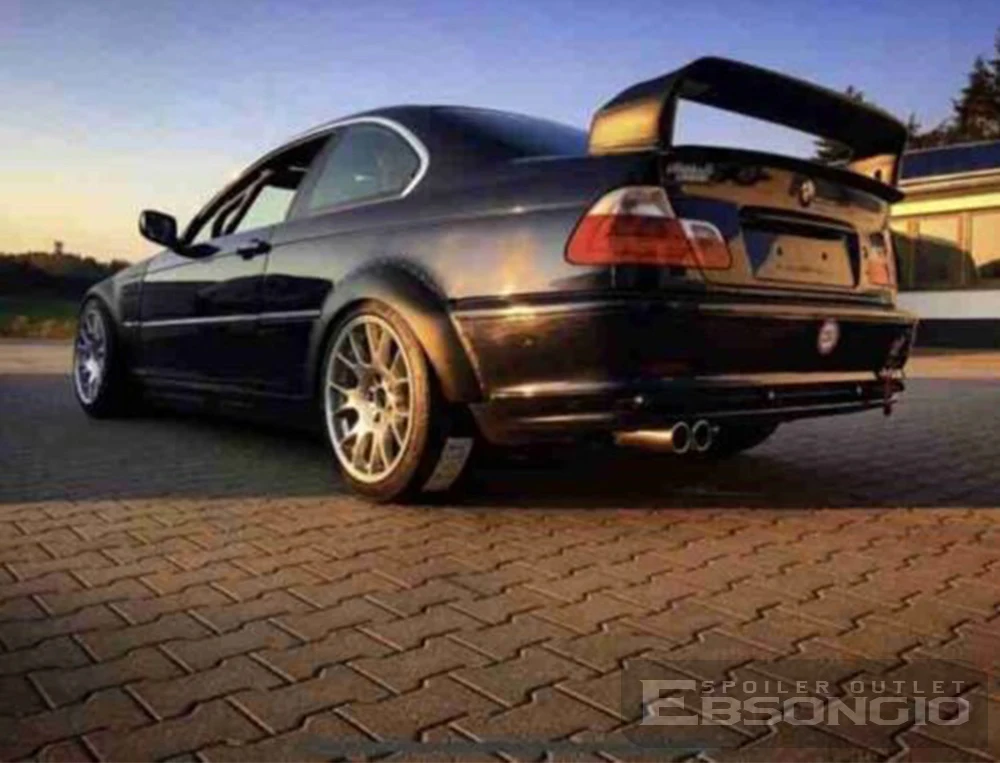 E46 Black Spoiler ABS Rear Wing Carbon Look Body Kit For BMW 3 Series E46 M3 316i 318i 320i 323i 325i 328i 330i Sedan 1998-2006