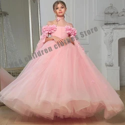 New Pageant Bridesmaid Princess Dress For Girls Children Costume Long Wedding Dresses Flower Girl Dress Voile Prom Gown Elegant