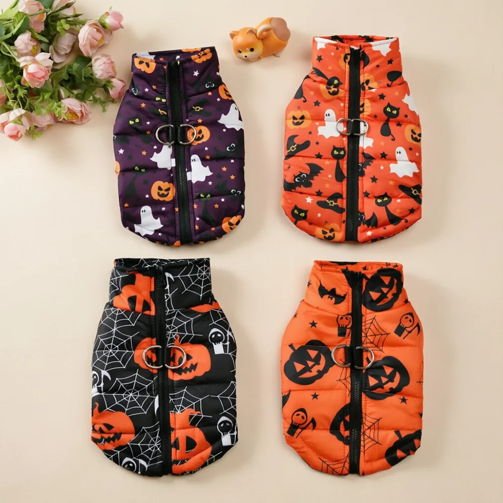Winter Dog Jacket For Small Medium Dogs Cat Windproof Halloween Puppy Costume Apparel French Bulldog Yorkie Party Gifts Outfits
