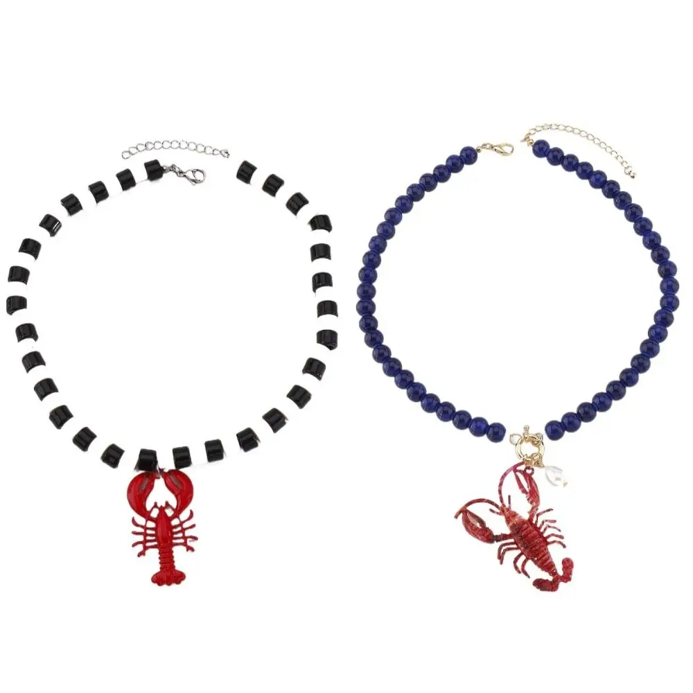 الكرتون الحيوان بوهيميا مطرز قلادة الرقبة مجوهرات سحر جراد البحر قلادة قلادة شل ملحق عطلة الشاطئ قلادة الطرف #6