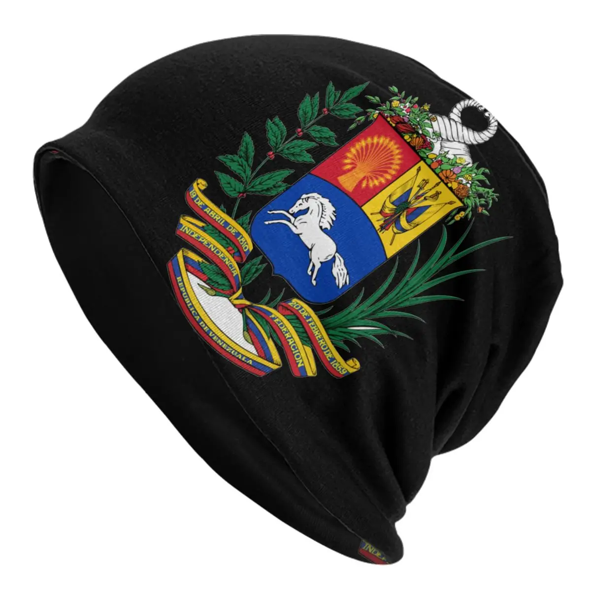 Coat Of Arms Of Venezuela Bonnet Hat Autumn Winter Outdoor Venezuelan Skullies Beanies Hat Unisex Warm Head Wrap Cap