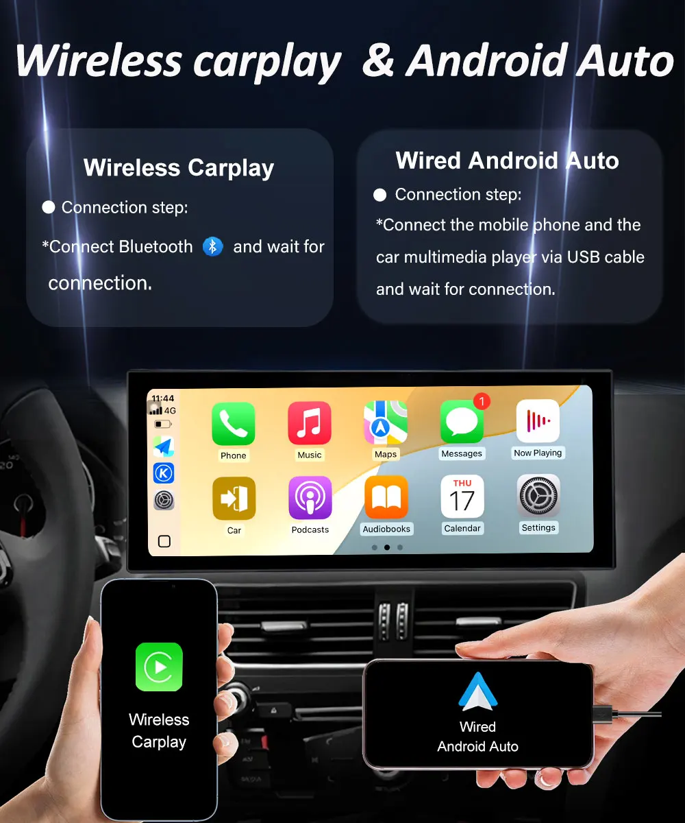 RHD for Audi A4 B8 A5 2009 - 2016 Android 15 GPS Navigation Car Video Multimedia Radio Player Bluetooth WiFi Carplay Auto   4G