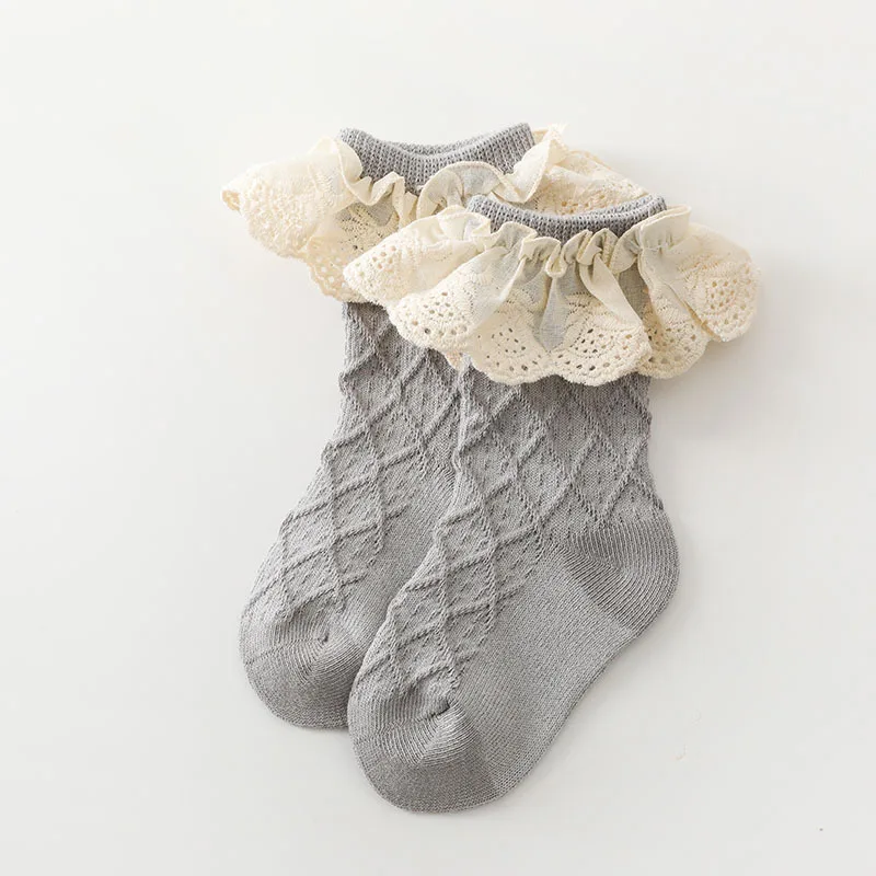 Children Princess Socks Cotton Kids Girls Socks With Big Bows Knee High  For Girls Newborn Baby Long Sock Autumn Winter Style