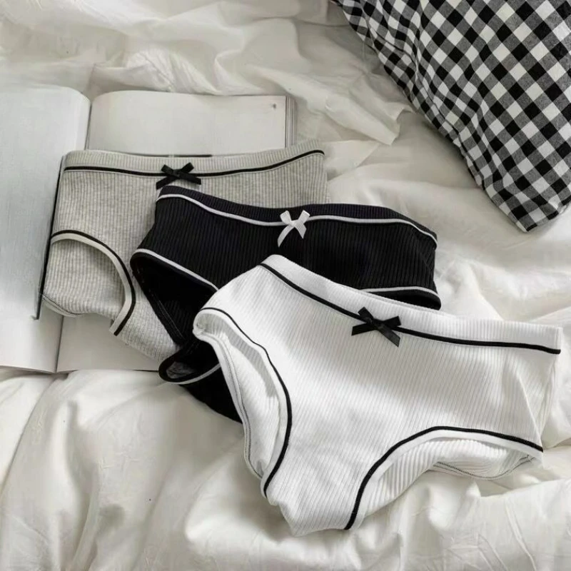 

Japanese Korean Version Antibacterial Underwear for Women Ins Wind Cold Pure Cotton Sexy Girl Student Simple Briefs Breathable