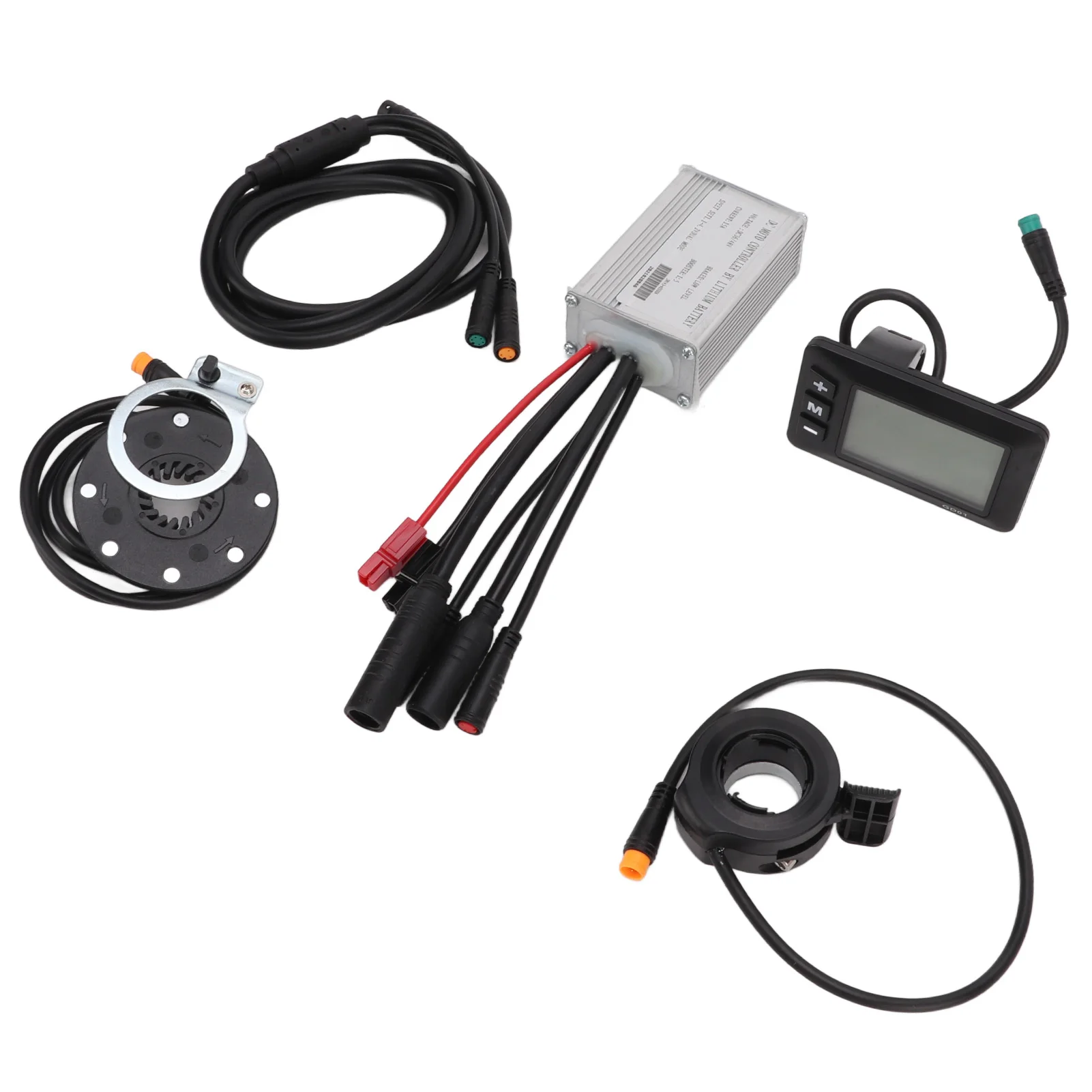 Electric Bike Motor Controller 15A Common Speed Controller 36V 48V with GD01 Panel 1 to 2 Cable Fully Waterproof Kit