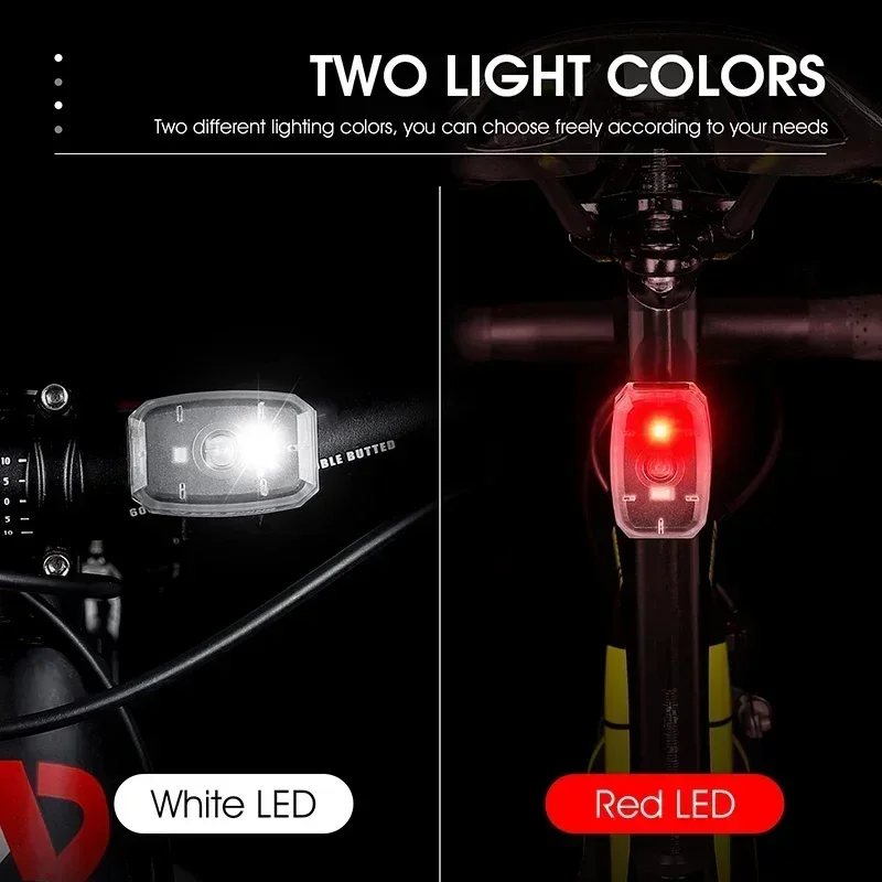 WEST BIKING Bicycle Front/Rear Light USB Rechargeable Multifunctional Mini Headlight Warning Taillight IPX5 Waterproof Flash LED