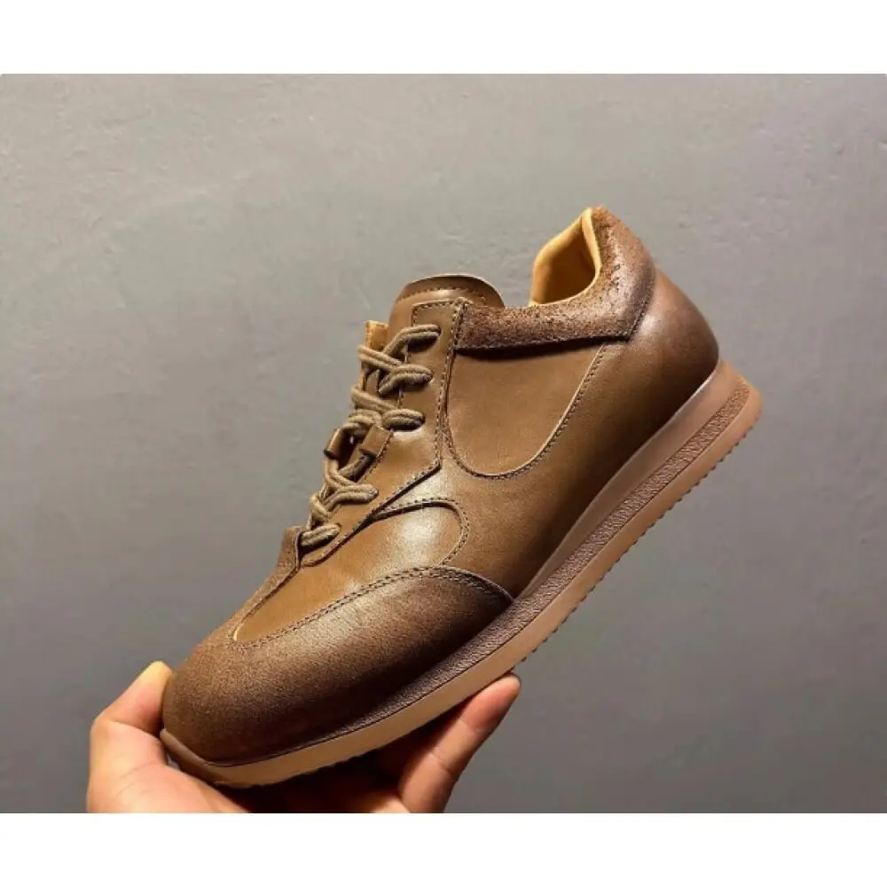 

Luxury Brown Leather Suede Sneaker – Handcrafted, Everyday Comfort & Timeless Elegance