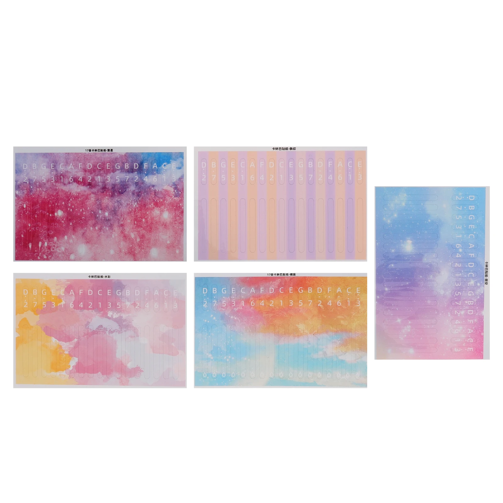 

5 Pcs Keyboard Stickers Finger Instrument Training 17 Kalimba Note Colorful Thumb Piano