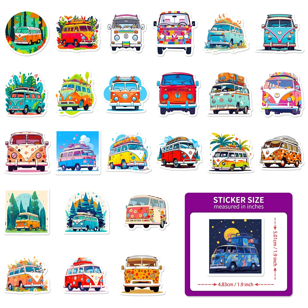 10/50pcs Cartoon Cute Transportation Bus Varied Sticker Pack for Kids Scrapbooking Luggage Laptop Car Decoration Sticker Decals