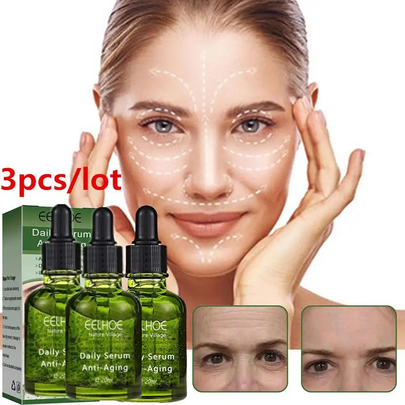 3pcs Instant Wrinkle Remover Face Serum Lifting Firming Fade Fine Lines Anti-aging Essence Whitening Brighten Nourish Skin Care