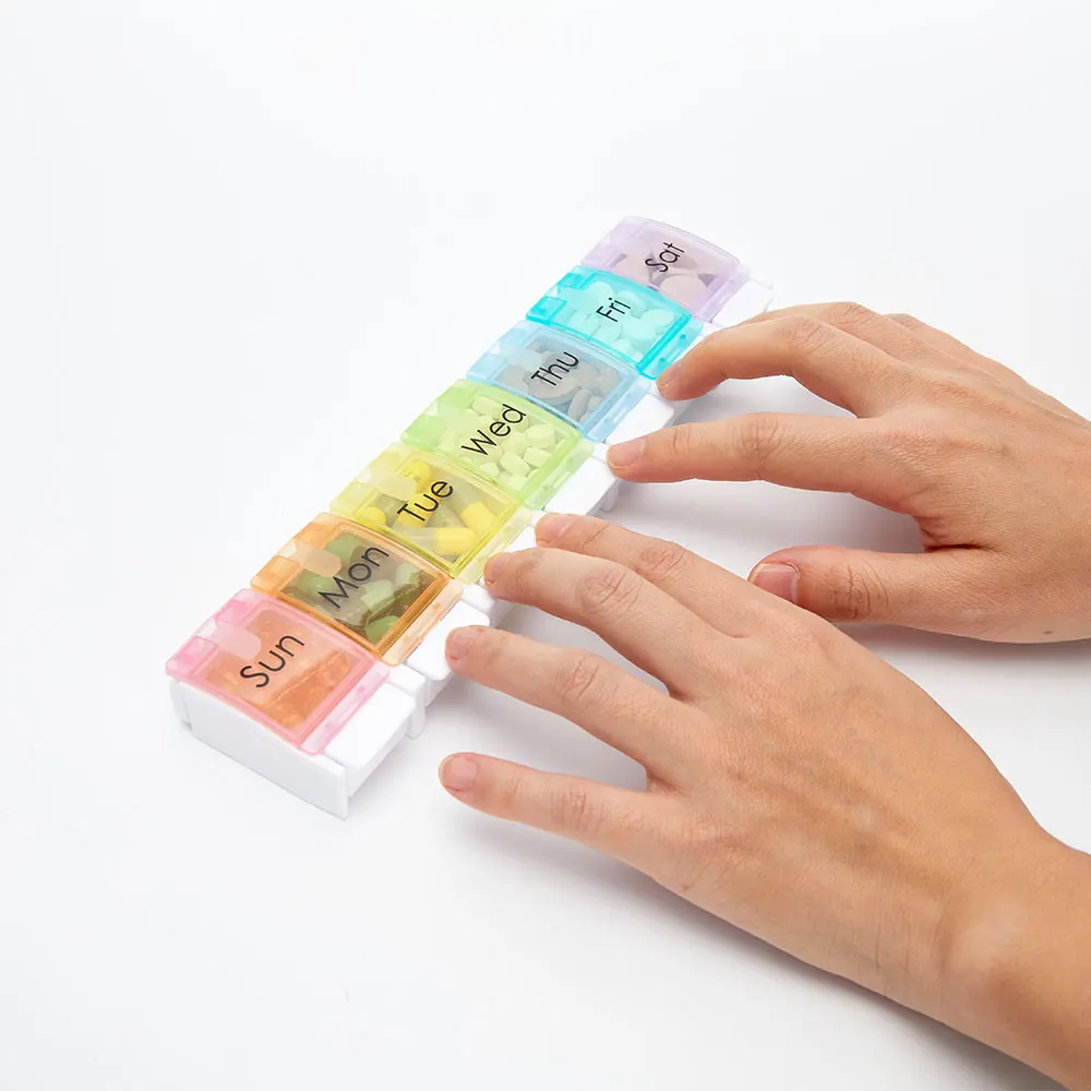 F2 7 Days Weekly Pillbox Tablet Holder Medicine Storage Case Drug Container Pill Box Tablet Storage Box Organizer Pill Case