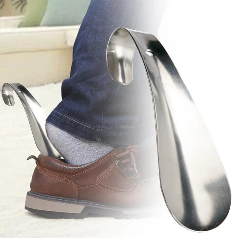 Professional Shoe Horn Stainless Steel Shoehorn Lazy Shoe Helper High Quality Anti-Slip Shoe Lifter For Elderly Shoe Accessories