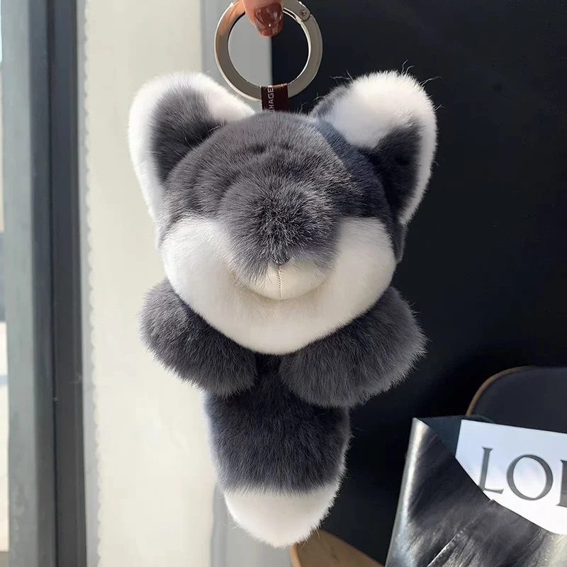 Breloczek do kluczy z pluszu w kształcie żółwia, królika, małego lisa, z futerkiem, zawieszka do torby, uroczy, na festiwal, prezent