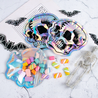 20/40pcs Halloween Skull Candy Bag Cookie Packaging Bag Self-Sealing Bag Trick Or Treat Kid Gift Bag Halloween Party Decorations