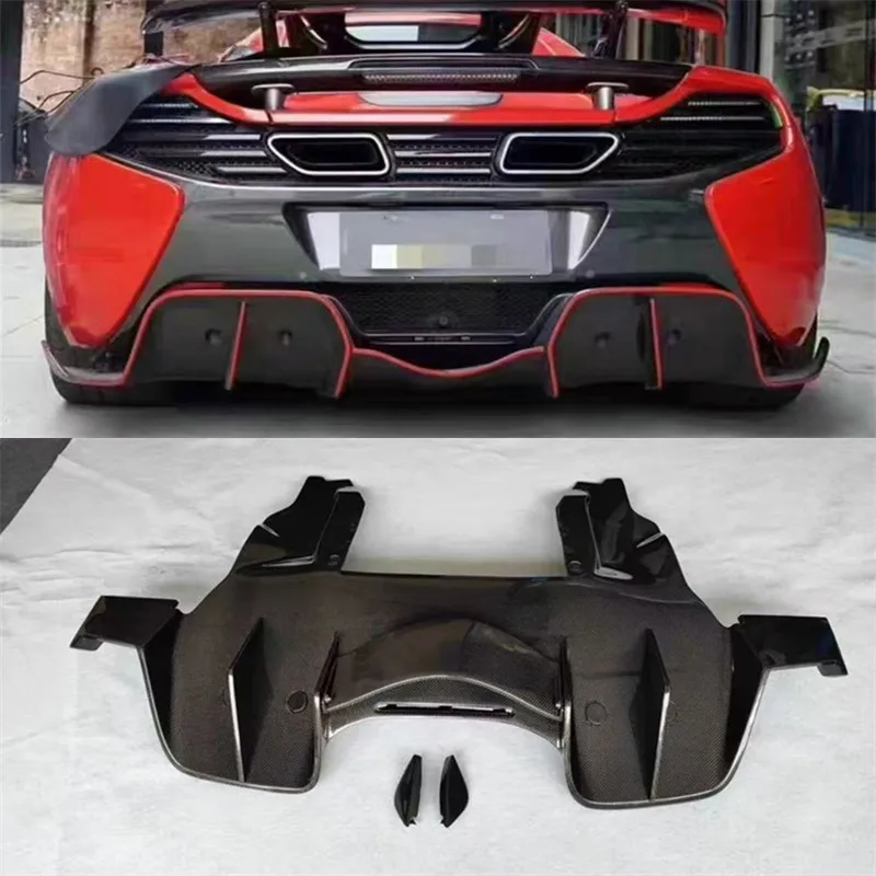 

For McLaren 12C 650S Real Carbon Fiber Car Rear Bumper Lip Diffuser Splitters Spoiler Back Car Accessories Body Kit