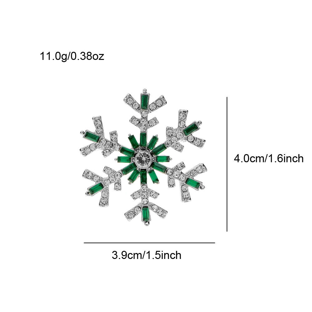 CINDY XIANG Rhinestone Snowflake Brooches For Women Green Color Coat Suit Accessories Alloy Material New 2023