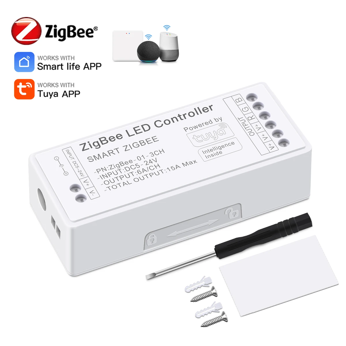 

Эффективный светодиодный модуль беспроводной связи Zigbee, интеллектуальный контроллер светодиодных лент Tuya, умный переключатель освещения Wi-Fi, светодиодный диммер COb