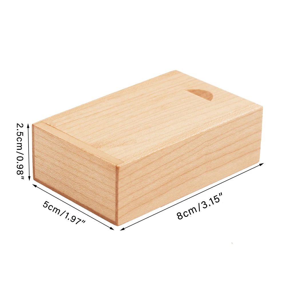 3.15x2x0.98inch Solid Wood Storage Boxes with Sliding Top for For Small Items Ring or Gift Box USB Commemorative Storage Case