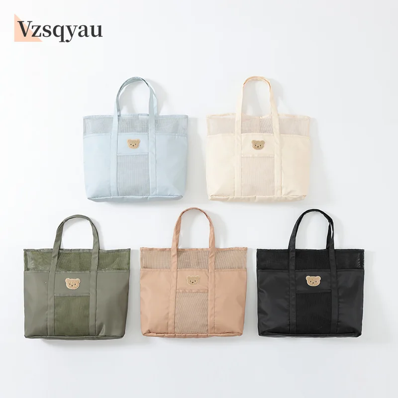 

Ins Portable Storage Bag Cart hanging bag Beach Bags Children's Toys Mesh Outdoor Travel Swimming Toiletry Storage Bag Organizer