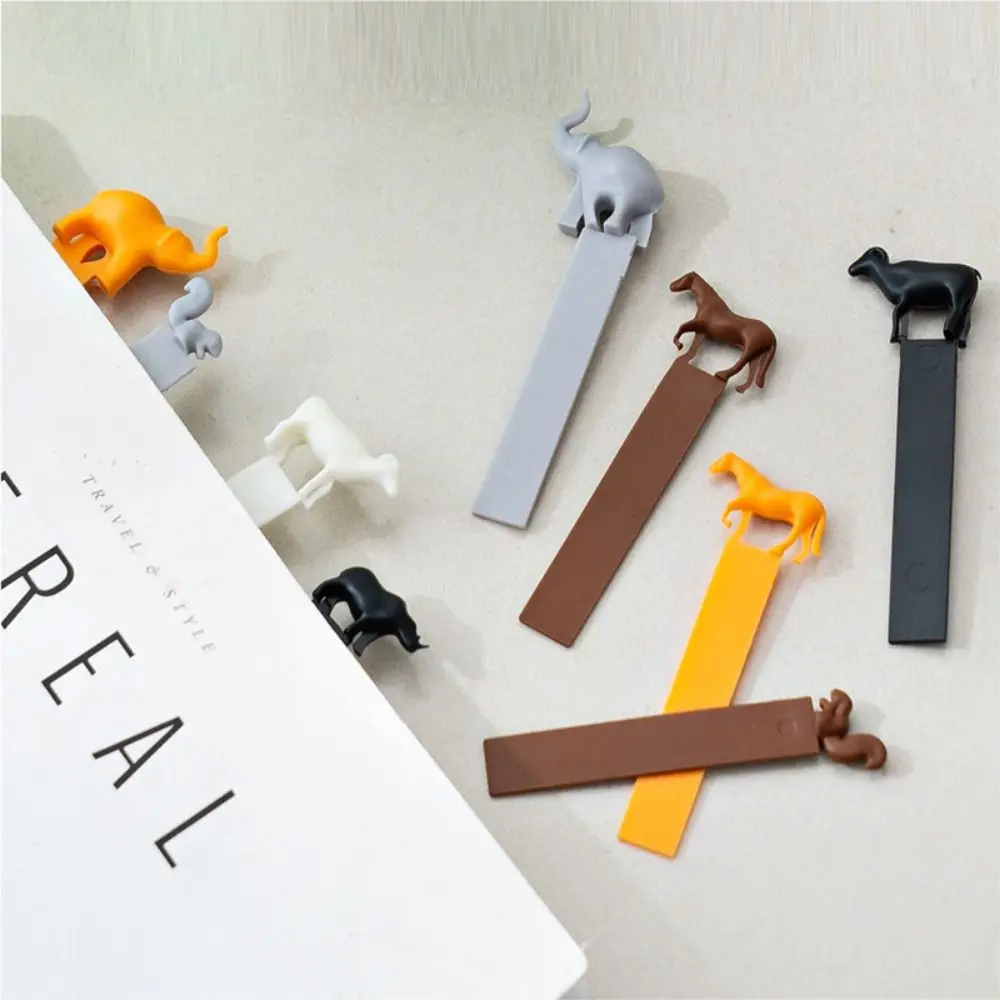 5Pcs 귀여운 고무 3D 책갈피 독서 선물 만화 동물 책갈피 책 마커 편지지