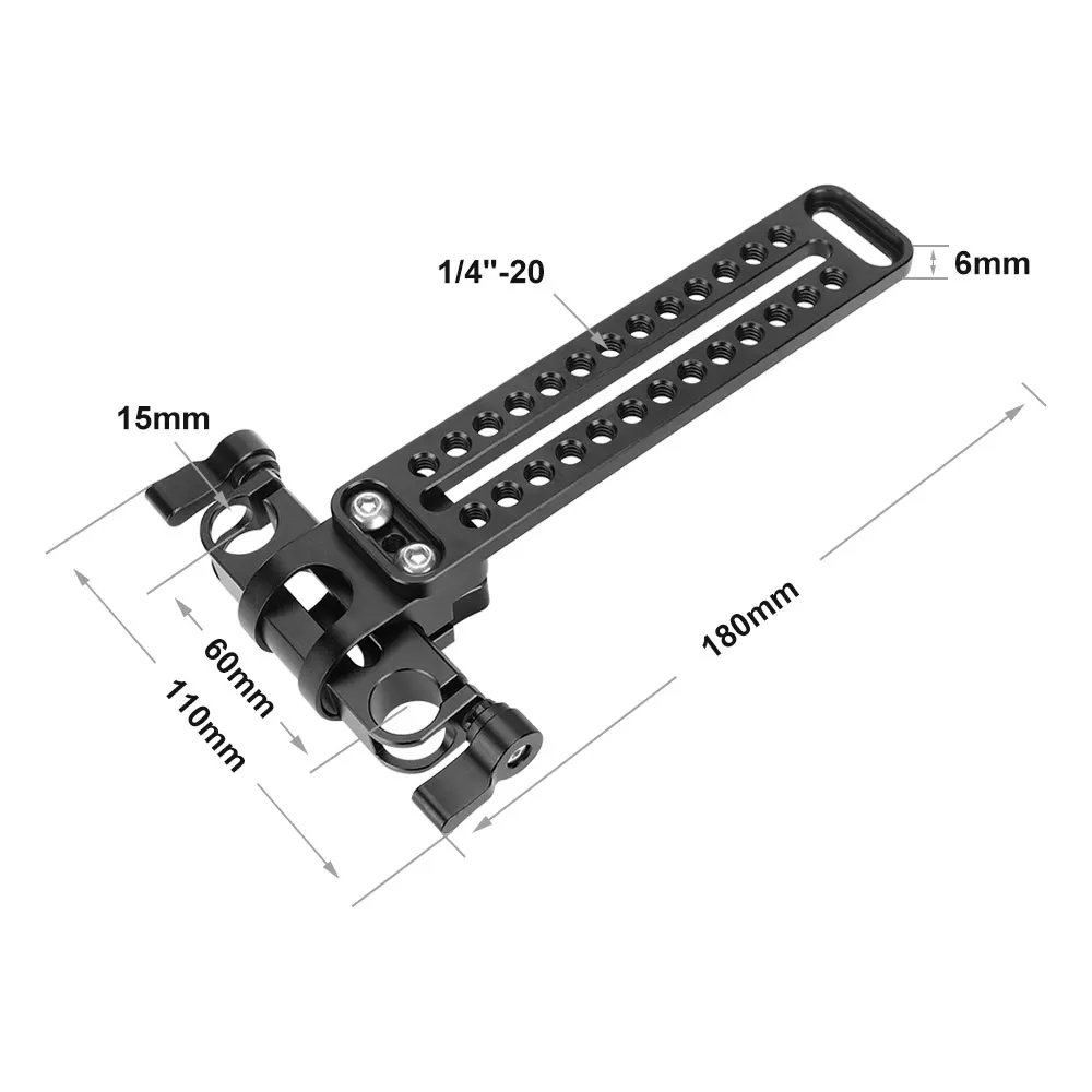 Hdrig 360 ° rotativa 15mm haste braçadeira com placa de queijo longo/universal uso longo queijo placa plataforma de montagem para câmera gaiola diy