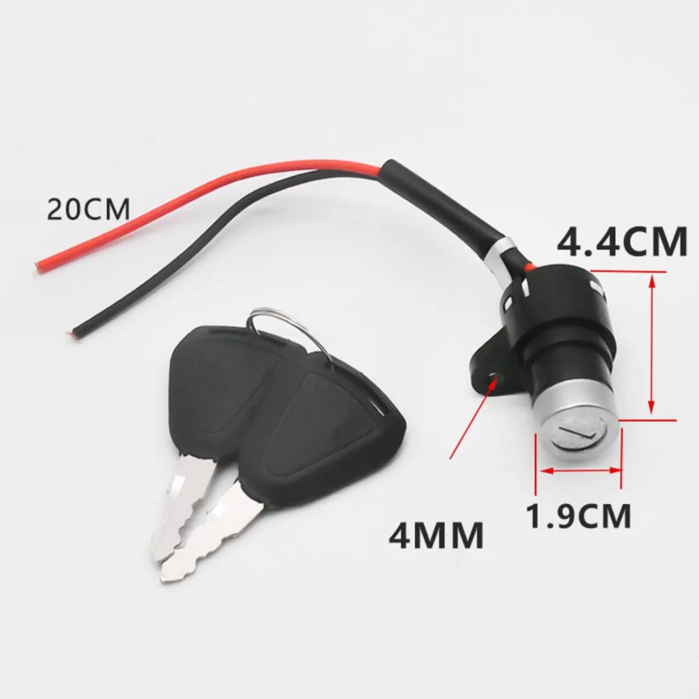 Bicycle Ignition Key Electric Bike Lock Switch 2-Wire Position For Electric Scooter E-Bike Lock& Key For Electric Bike Scooter