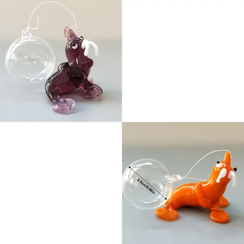 Marine Themed Aquarium Hanging Accessories Sturdy Glass Sea Animal Pendant Set