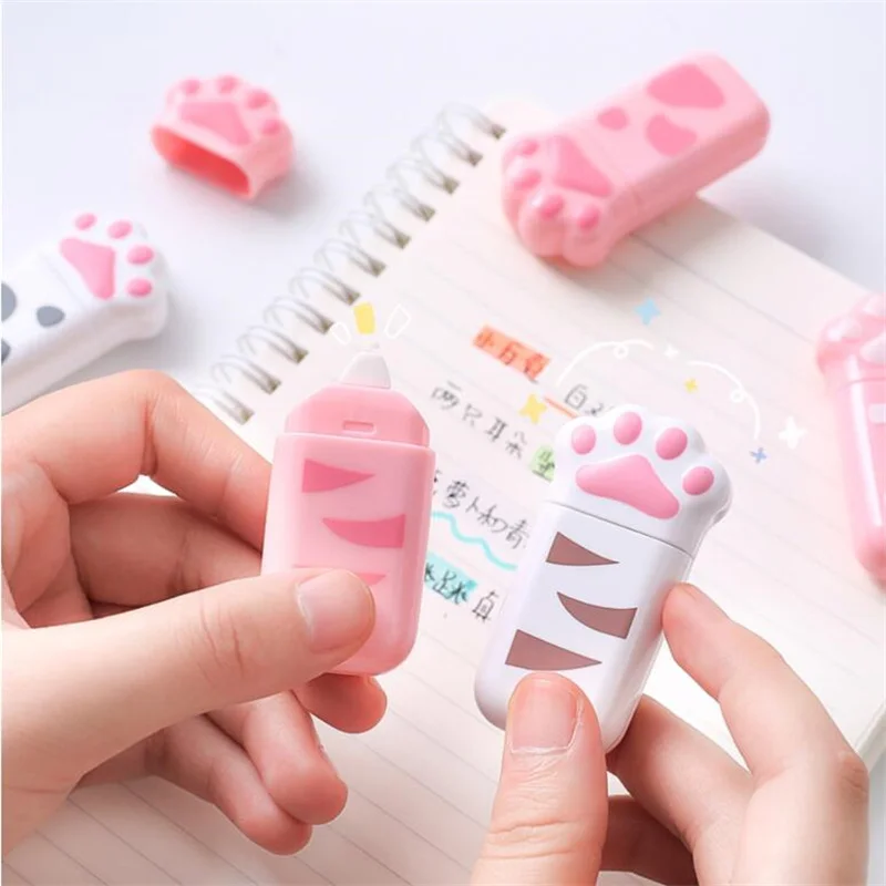 24 pcs/lot Cat Paw Correction Tape Cute 6M Corrector Creative Stationery School Office Supplies Childrens Gifts