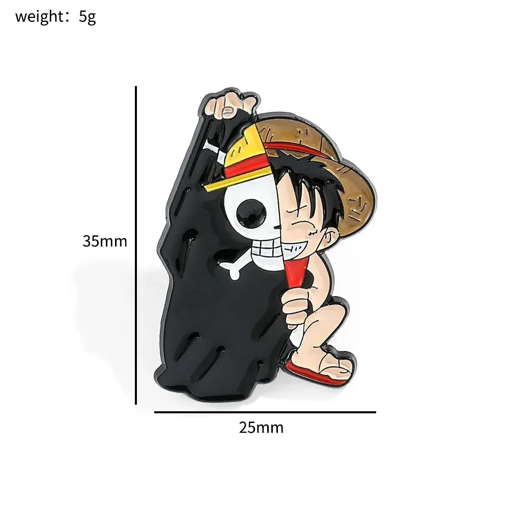 Épinglette Anime Monkey D Luffy, épingles en émail Kawaii, accessoires d\'insigne de broche pour femmes et hommes, jouets pour enfants, décoration de