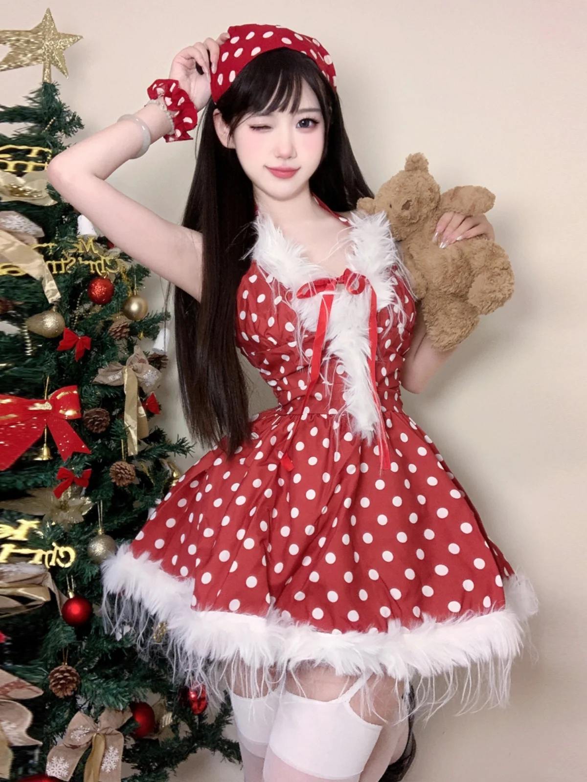 

Сексуальная женская юбка-трапеция с кроликом Cisas в горошек и волана на талии для женщин, юбка трапециевидной формы с низкой талией, длина без свека