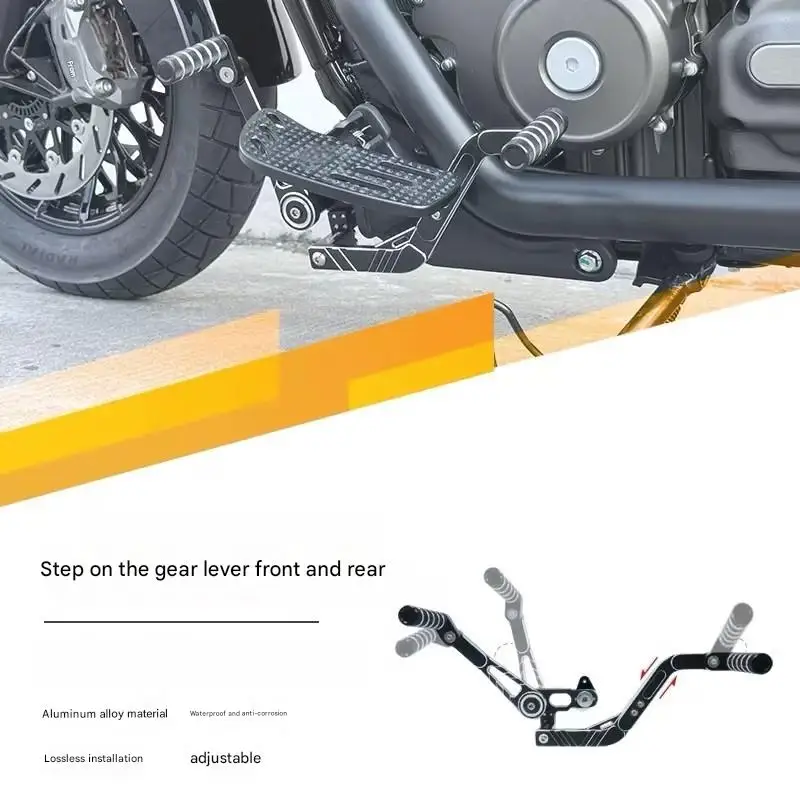 Retro Adjustable Gear Shift Lever for BENDA Dark Flag 950, Aluminum Alloy Dual Shift with Enlarged Footpeg, No Modification