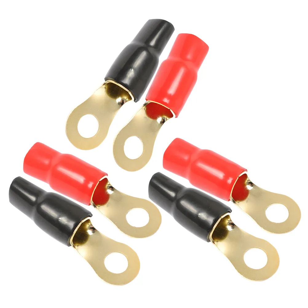 Heavy Duty Brass Speaker Wire Connectors, 3 Pairs Car Audio Upgrade Terminals for Amp Wiring, 0GA Compatible