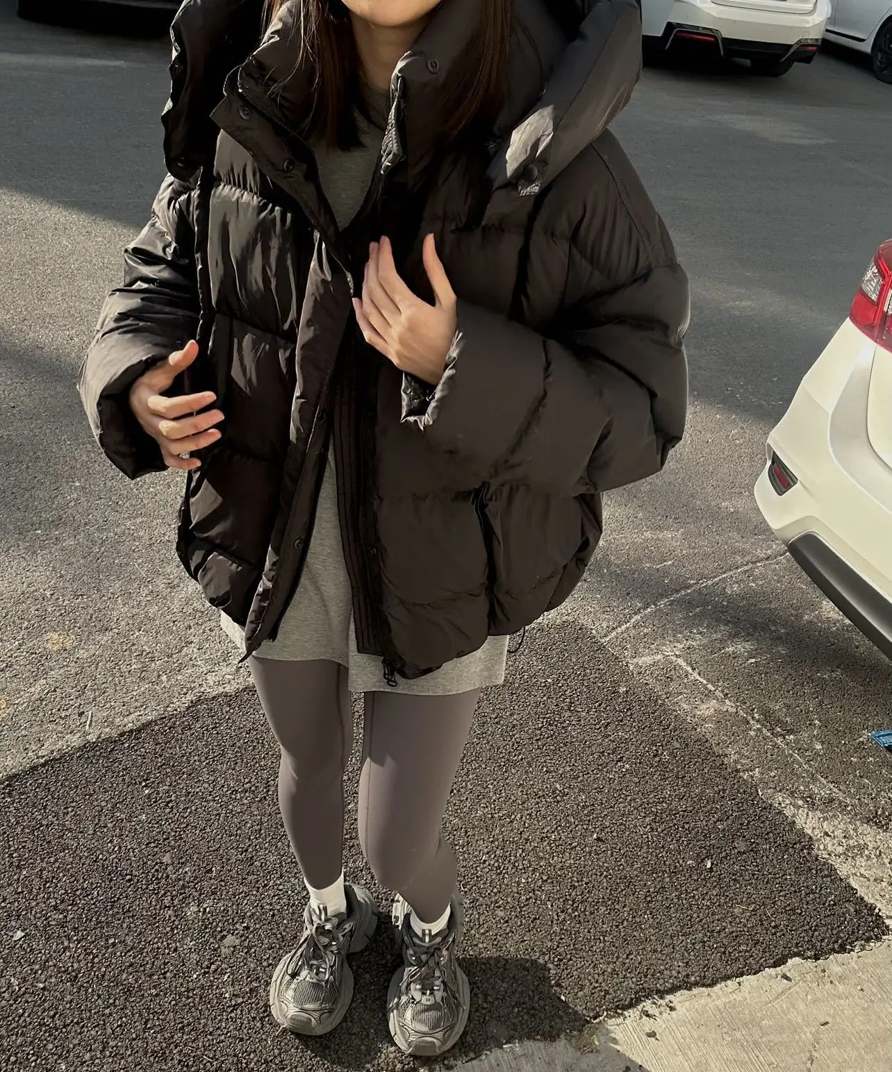 ฤดูหนาวที่ถอดออกได้Hoodedสั้นลงเสื้อแจ็คเก็ตหญิงWarm Zipper Quiltedหลวมเสื้อแจ็คเก็ตผู้หญิง 90 เป็ดสีขาวลงParker Outwears Coat