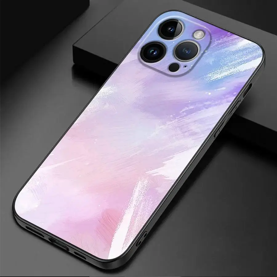 Color Oil Painting Style Cover Phone Case for iPhone 16 14 13 15 Pro Max 11 Pro 12 Mini SE X XS Max XR 7 8 TPU Soft image 3