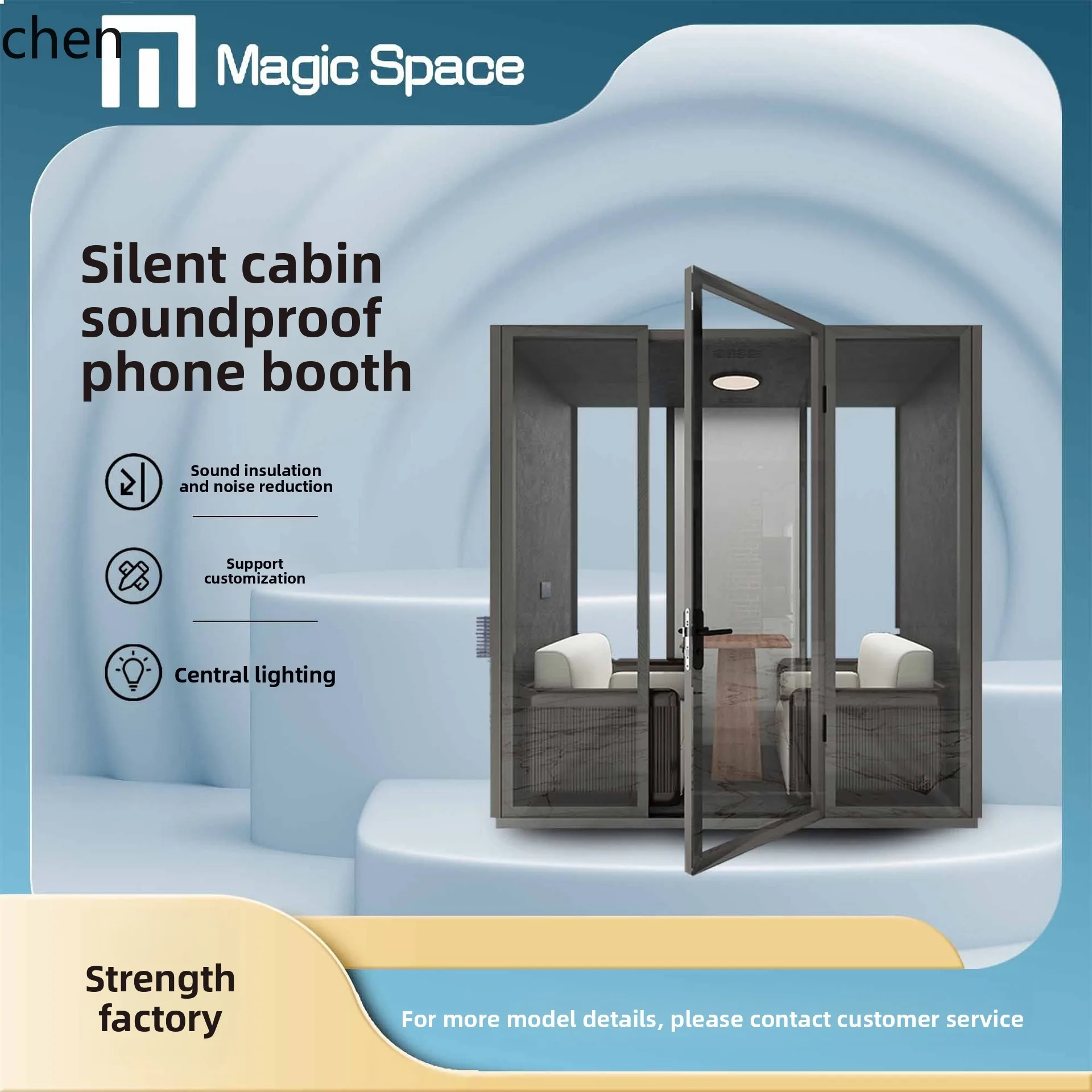 HT Office Phone Booth Soundproof Movable Live Streaming Room Singing Practice Study Meeting Soundproof Cabin