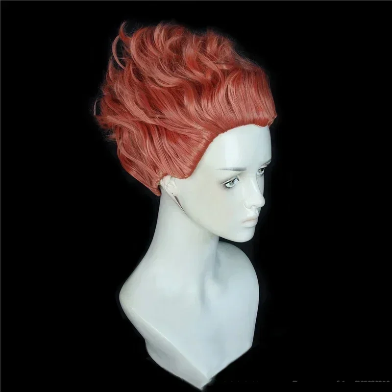 شعر مستعار كوسبلاي هيسوكا صياد أنيمي ، برتقالي داكن قصير وأحمر ، مقاوم للحرارة ، صناعي ، شعر حفلة الهالوين ، قبعة ، لعب الأدوار