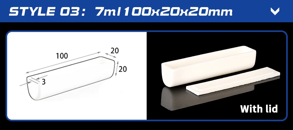 99% Aluminiumoxid Halbkreis-Tiegel mit Deckel, hochtemperaturbeständiger Korundtopf für Muffelöfen, anpassbar – Detail 6
