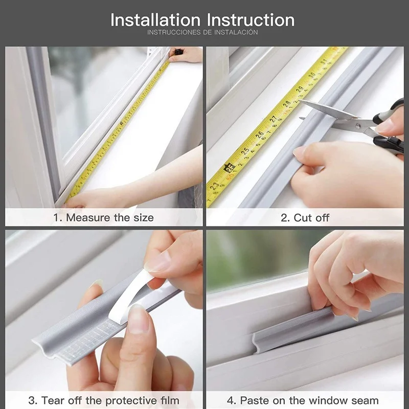 40m White Weather Seal Strip for Sliding Door Windows Acoustic Foam tape Noise Reduction Weatherstripping Door Seal Gap Filler