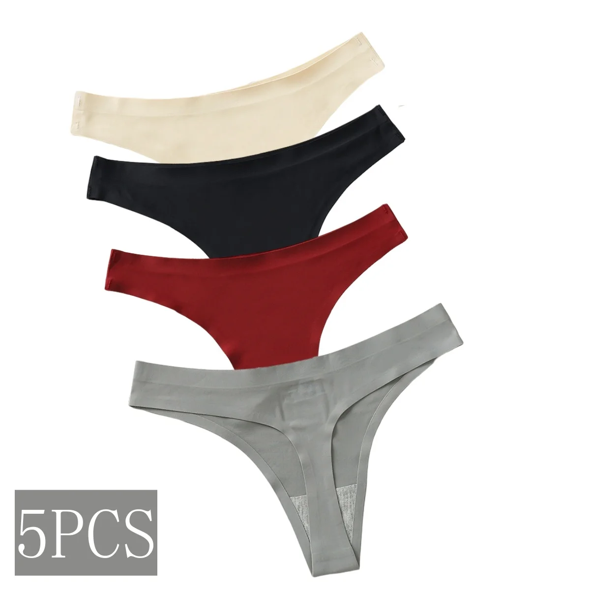 5Pcs/Lot Panties Women Ultra-thin Thongs Low Waist G-string Sexy Seamless Underwear Sports Pantys Soft Solid Female Underpants